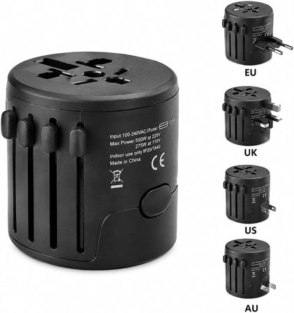 Coverzone Akım Korumalı Universal Fiş Çoklu Priz ENT CV640 Priz Çevirici Dönüştürücü Kompakt Tasarım Amerikan Fişi, İngiliz, Türkiye 125V - 250V 13A (Beyaz) (686L)
