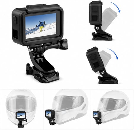 Coverzone Motosiklet Kaskı ENT Telefon Tutucu ve Aksiyon Kamera Aparatı, Vidalı Tutucu, 360 Derece Ayarlanabilir Mafsal, 3M VHB Montajlı Set,Insta 360 DJI GoPro ile uyumlu, KSK1