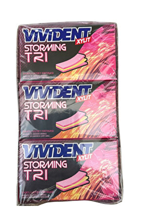 Vivident Storming Ahududu ve Limonata Aromalı Şekersiz Sakız 33 g x 18 Adet