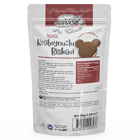 Organik Keçiboynuzlu Bisküvi 80 GR