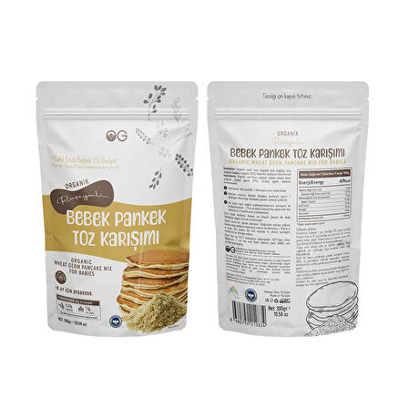 2'li Organik Ruşeymli Bebek Pankek Toz Karışımı 300 Gr +8 Ay