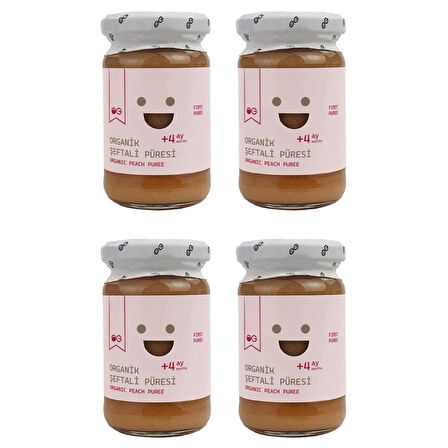4'lü Organik Şeftali Püresi 100 G +4 Ay