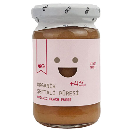 4'lü Organik Şeftali Püresi 100 G +4 Ay