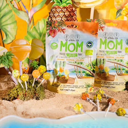 12'li Organik Tropikal Lolipop – Ananas, Muz, Mango