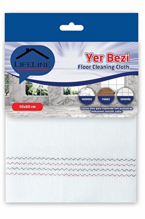 Life Line Yer Temizlik Seti 2 Adet Yer Bezi 50 cm x 60 cm 120 Adet Yüzey Temizlik Havlusu Mop Havlusu