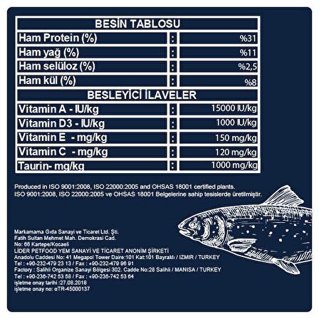 Obivan Somonlu ve Hamsili Kedi Maması 10 KG