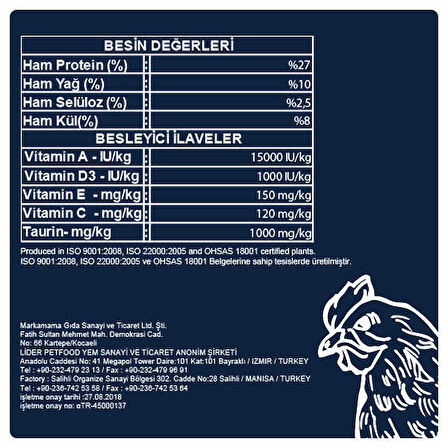 Obivan Adult Cat Tavuklu Kedi Maması 10 KG