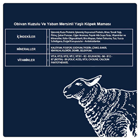 Obivan Yaşlı & Kuzulu Köpek Maması 15 KG