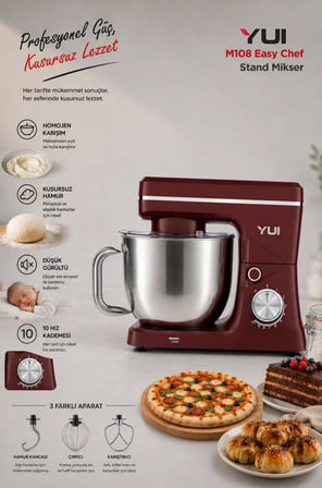 Yui M108 1300 W Easy Chef Stand Mikser 