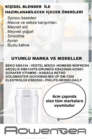 Rowenger Smoothie Blender Matarası Şişesi Arçelik Beko Grundig Vestel Goldmaster Schafer Homend RO-600