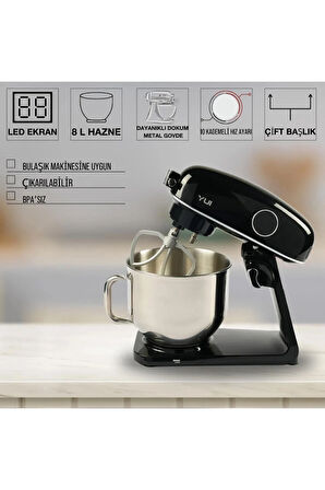 M218 Easy Chef Siyah 1800w 8.0l Kapasite Stand Mikser