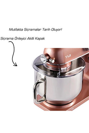 M218 Easy Chef Rose Stand Mikser 1800w Motor Gücü 8l Kapasite Dayanıklı Döküm Metal Gövde