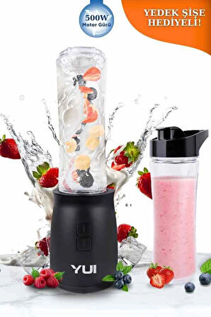 M19 500w Kişisel Smoothie Blender Siyah 1 Adet Yedek Şişe