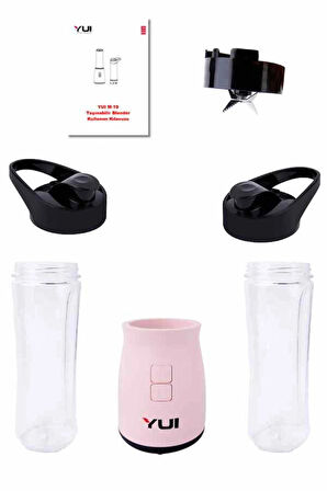 M19 500w Kişisel Smoothie Blender Pembe 1 Adet Yedek Şişe