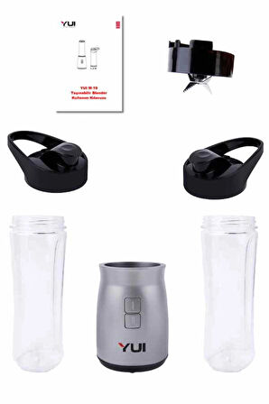 M19 500w Kişisel Smoothie Blender Gri 1 Adet Yedek Şişe