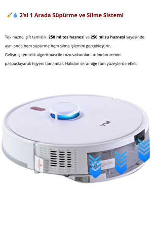 RS16 Akıllı Robot Vacuum & Mop Süpürge Beyaz (YUI TÜRKİYE GARANTİLİ)