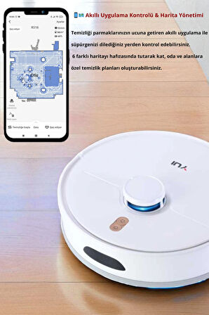 RS16 Akıllı Robot Vacuum & Mop Süpürge Beyaz (YUI TÜRKİYE GARANTİLİ)