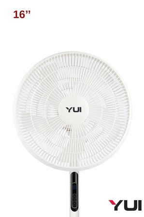 F60 Beyaz 16 İnç 50W 8 Kademe 5 Pervane Döner Başlıklı Uzaktan Kumandalı Vantilatör