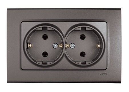 LİNNERA LİFE ANTRASİT İKİLİ TOPRAKLI PRİZ ÇERÇEVELİ