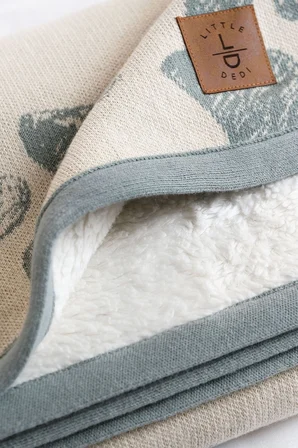 Sherpa Organik Pamuk Çift Taraflı Bebek Çocuk Battaniyesi, Sevimli Pati Peluş Battaniye