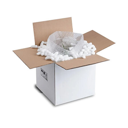35x35x35 cm Çift Oluklu A-Box Taşıma Kolisi - 10 Adet - Beyaz