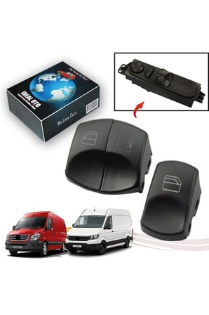 Mercedes Sprinter 906 Vw Crafter Ön Sol 2li + Ön Sağ/arka Cam Düğme Kapağı (3 Adet)