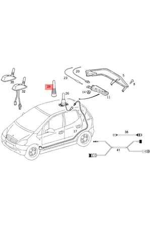 Mercedes S W140 1991-1998 İçin Anten Plastiği / Lastiği A2028270031