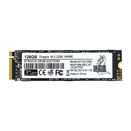 Dragos Hdd Ssd M2 Nvme 128Gb 950/610Mbs Nvme3