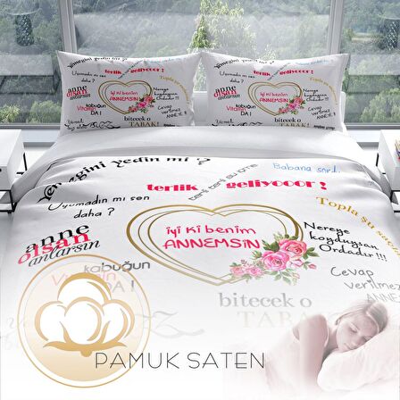 Cattleya Anneler Günü I 3D Temalı Pamuk Saten Çift Kişilik Nevresim Takımı