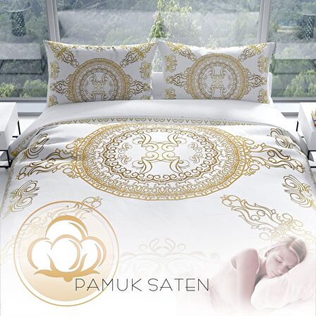 Cattleya Baraque 3D Temalı Pamuk Saten Çift Kişilik Nevresim Takımı