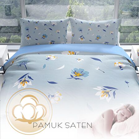 Cattleya Flower Line 3D Temalı Pamuk Saten Çift Kişilik Nevresim Takımı