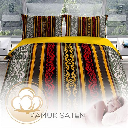 Cattleya Baroque 3D Temalı Pamuk Saten Çift Kişilik Nevresim Takımı