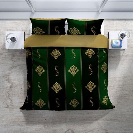 Cattleya Damascus 3D Temalı Pamuk Saten Çift Kişilik Nevresim Takımı