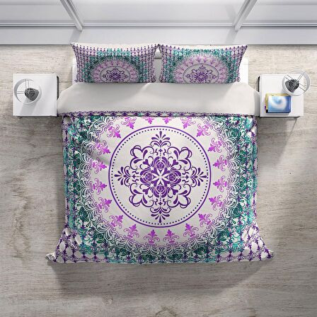 Cattleya Focus 3D Temalı Pamuk Saten Çift Kişilik Nevresim Takımı