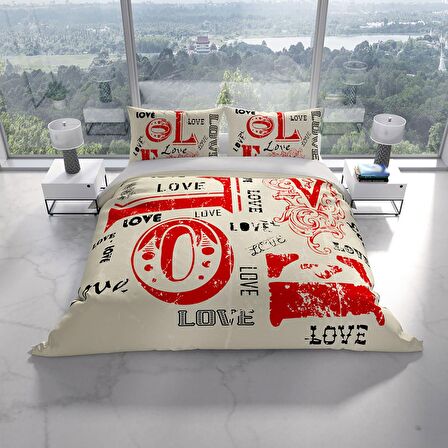 Cattleya Love 3D Temalı Pamuk Saten Çift Kişilik Nevresim Takımı