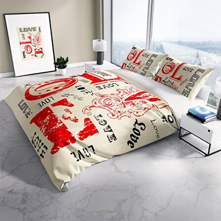 Cattleya Love 3D Temalı Pamuk Saten Çift Kişilik Nevresim Takımı