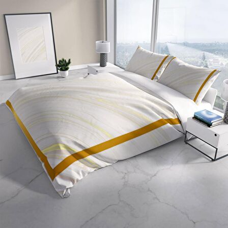 Cattleya White 3D Temalı Pamuk Saten Çift Kişilik Nevresim Takımı