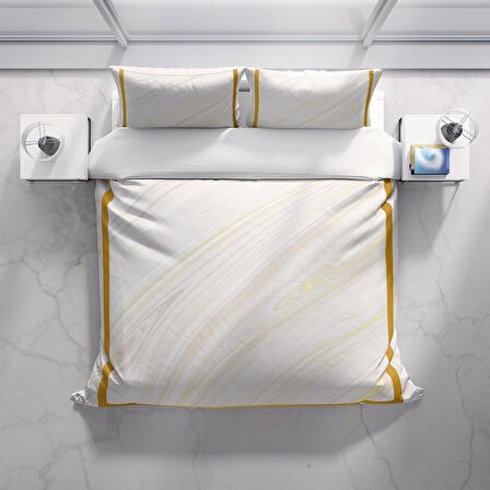 Cattleya White 3D Temalı Pamuk Saten Çift Kişilik Nevresim Takımı