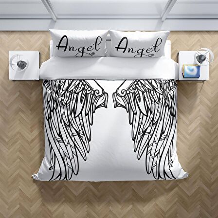 Cattleya Wing 3D Temalı Pamuk Saten Çift Kişilik Nevresim Takımı