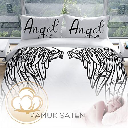 Cattleya Wing 3D Temalı Pamuk Saten Çift Kişilik Nevresim Takımı