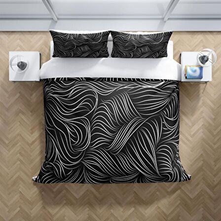 Cattleya Zebra 3D Temalı Pamuk Saten Çift Kişilik Nevresim Takımı