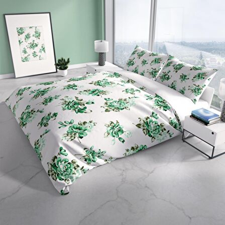 Cattleya Bigarden 3D Temalı Pamuk Saten Çift Kişilik Nevresim Takımı