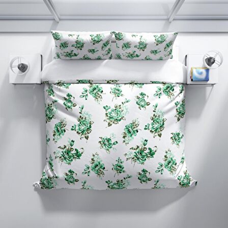 Cattleya Bigarden 3D Temalı Pamuk Saten Çift Kişilik Nevresim Takımı