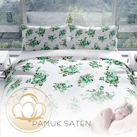 Cattleya Bigarden 3D Temalı Pamuk Saten Çift Kişilik Nevresim Takımı