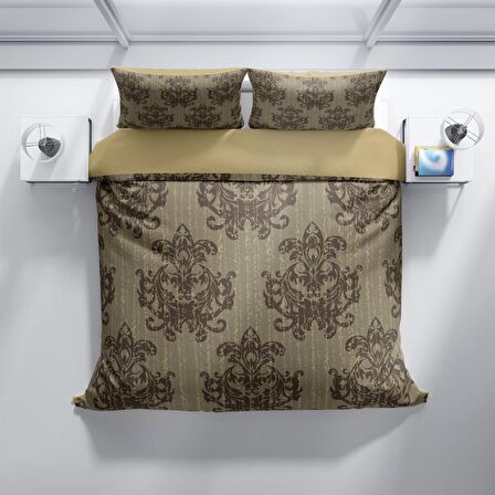 Cattleya Harmony 3D Temalı Pamuk Saten Çift Kişilik Nevresim Takımı