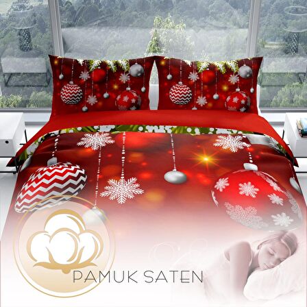 Cattleya Ny Balls 3D Temalı Pamuk Saten Çift Kişilik Nevresim Takımı