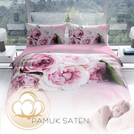Cattleya Sonsuza Dek 3D Temalı Pamuk Saten Çift Kişilik Nevresim Takımı