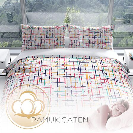 Cattleya Colorful 3D Temalı Pamuk Saten Çift Kişilik Nevresim Takımı