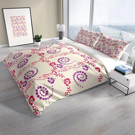 Cattleya Hypnosis 3D Temalı Pamuk Saten Çift Kişilik Nevresim Takımı