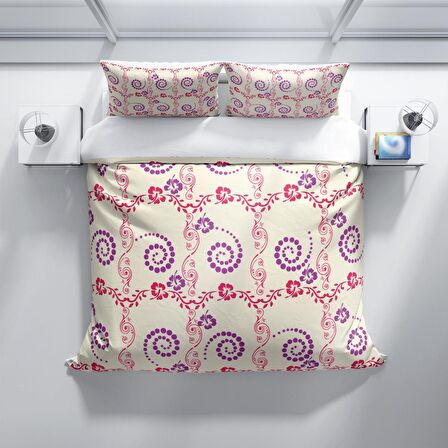 Cattleya Hypnosis 3D Temalı Pamuk Saten Çift Kişilik Nevresim Takımı